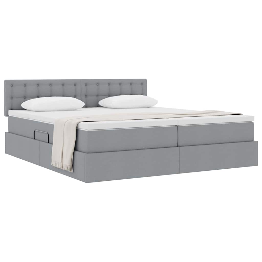 Opslag bed met matras Lichtgrijs 180 x 200 cm Nep Leer is nu te koop bij PeponiXL, paradijselijk wonen!