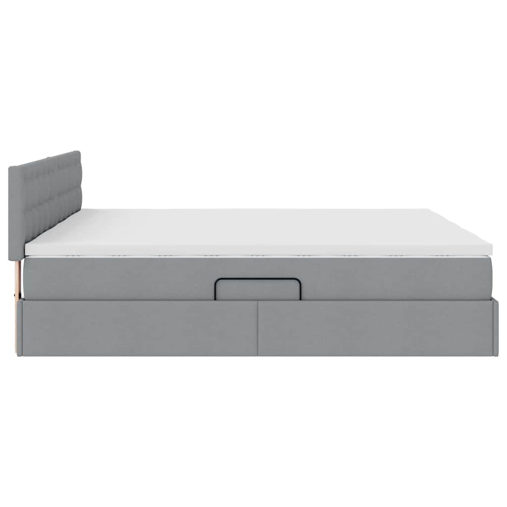 Opslag bed met matras Lichtgrijs 180 x 200 cm Nep Leer is nu te koop bij PeponiXL, paradijselijk wonen!