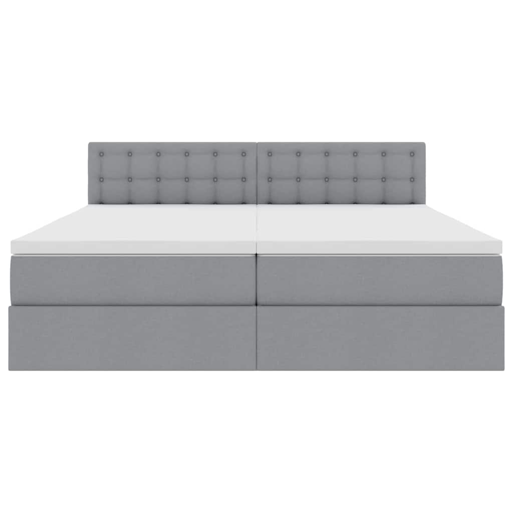 Opslag bed met matras Lichtgrijs 200 x 200 cm Nep Leer is nu te koop bij PeponiXL, paradijselijk wonen!