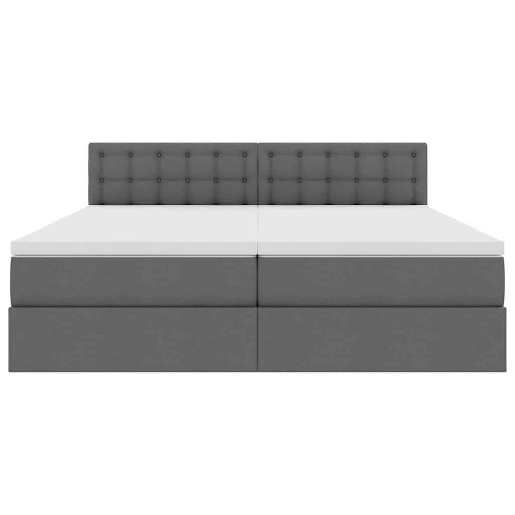 Opslag bed met matras Donkergrijs 200 x 200 cm Nep Leer is nu te koop bij PeponiXL, paradijselijk wonen!