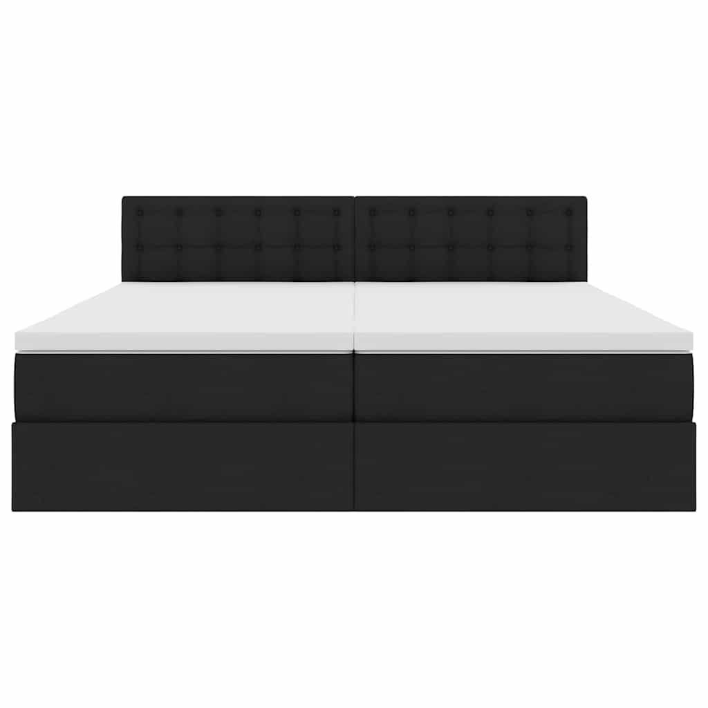 Opslag bed met matras met opslag Zwart 200 x 200 cm Nep Leer is nu te koop bij PeponiXL, paradijselijk wonen!