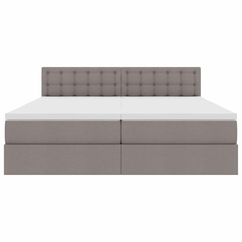 Opslag bed met matras met opslag Taupe 200 x 200 cm Nep Leer is nu te koop bij PeponiXL, paradijselijk wonen!