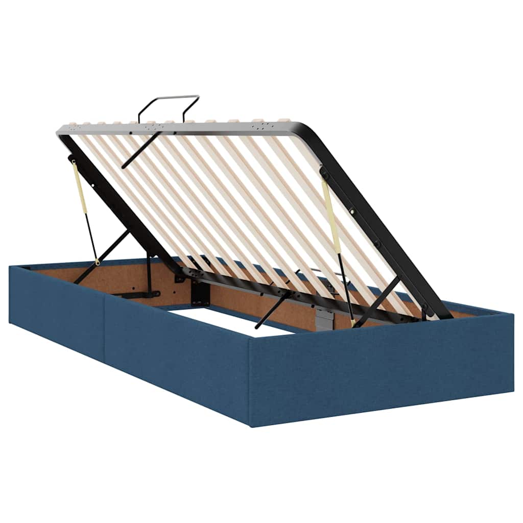 Opslag bed met matras met opslag Blauw 200 x 200 cm Nep Leer is nu te koop bij PeponiXL, paradijselijk wonen!