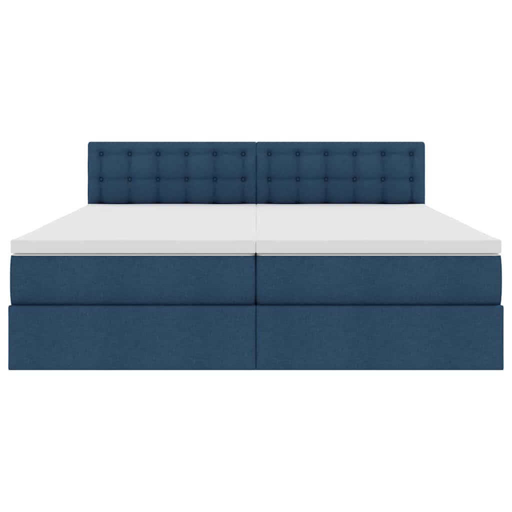Opslag bed met matras met opslag Blauw 200 x 200 cm Nep Leer is nu te koop bij PeponiXL, paradijselijk wonen!