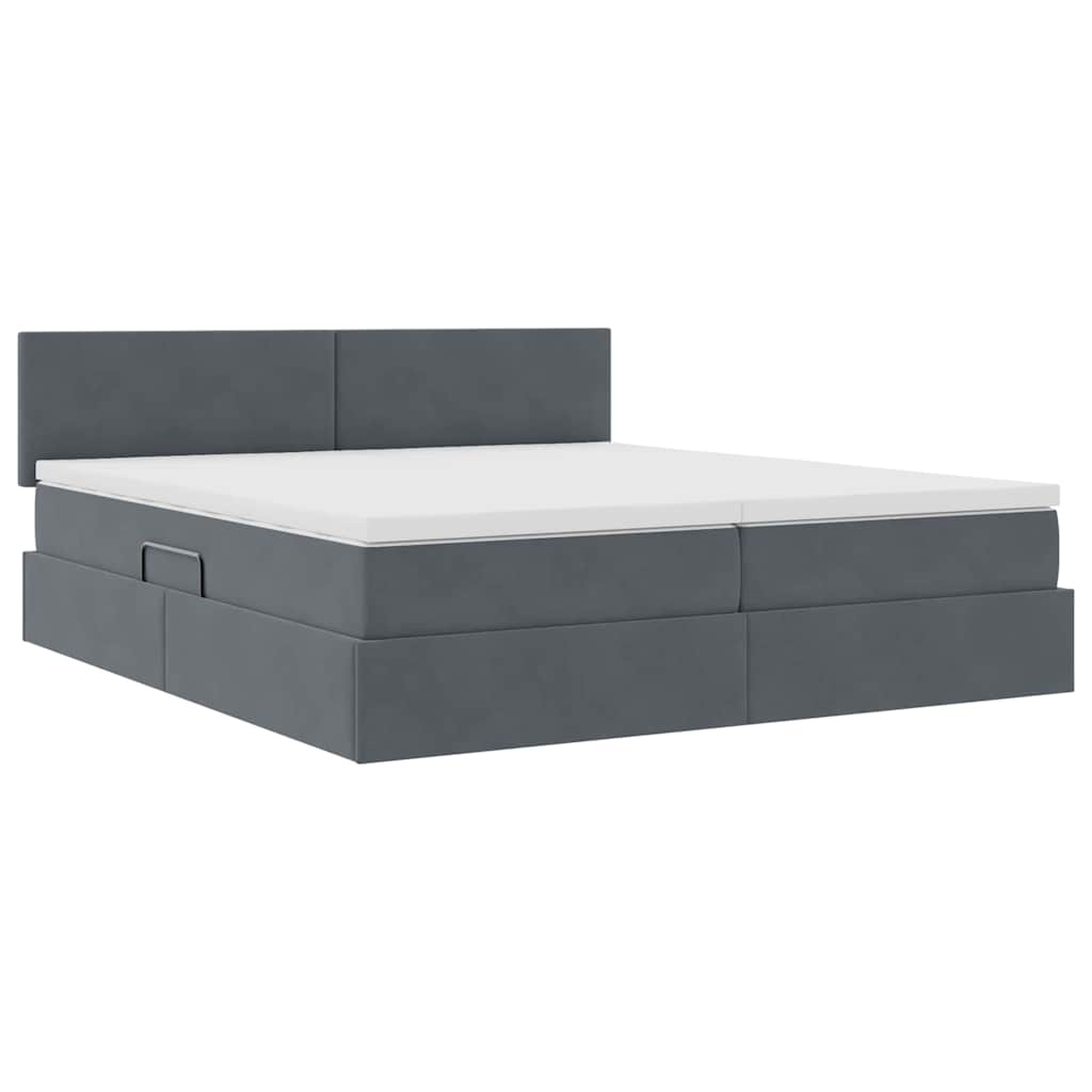 Opslag bed met hoofdeinde met opslag Donkergrijs 90 x 200 cm is nu te koop bij PeponiXL, paradijselijk wonen!