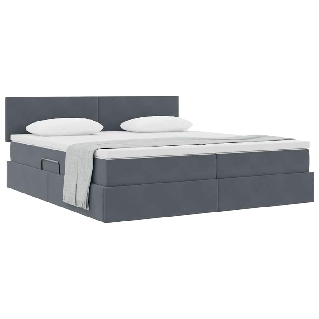 Opslag bed met hoofdeinde met opslag Donkergrijs 90 x 200 cm is nu te koop bij PeponiXL, paradijselijk wonen!