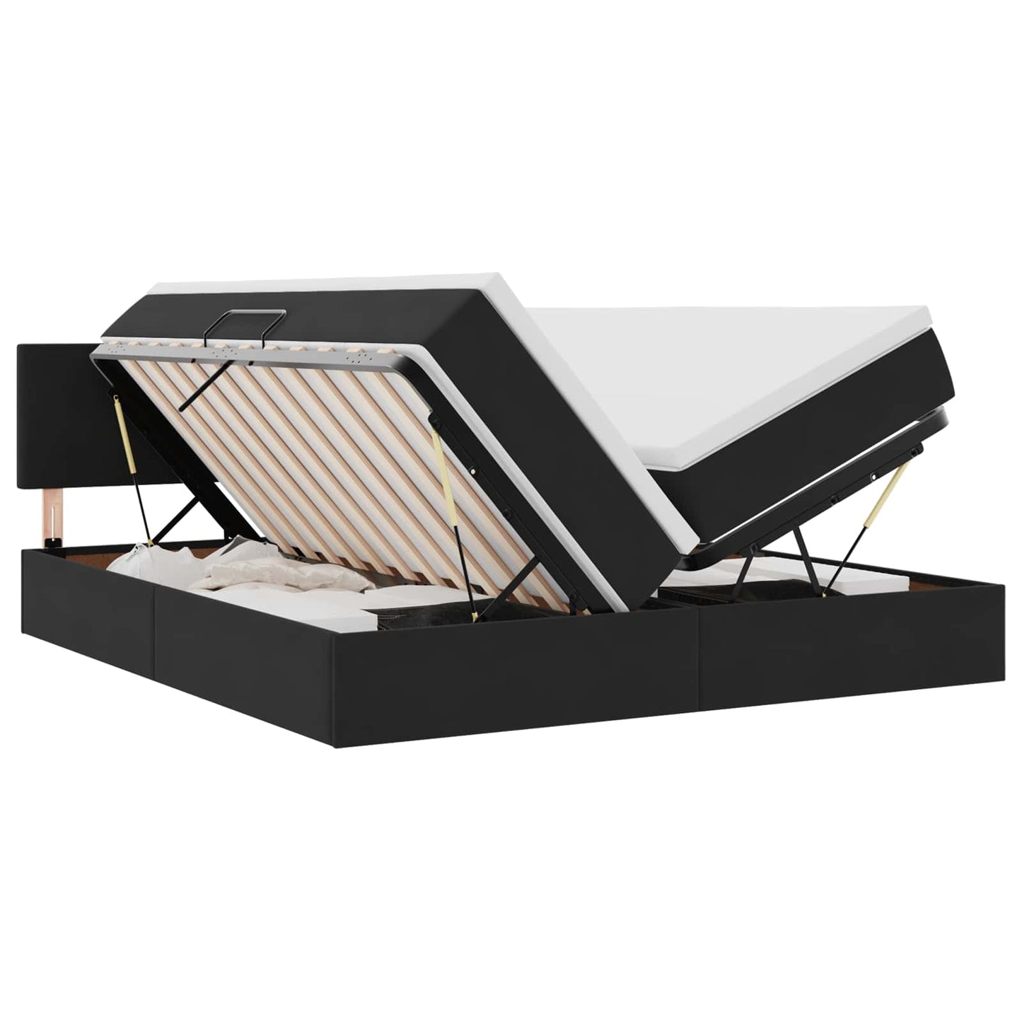 Opslag bed met hoofdeinde met opslag Zwart 90 x 200 cm is nu te koop bij PeponiXL, paradijselijk wonen!