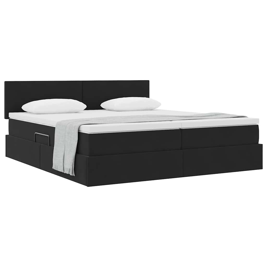 Opslag bed met hoofdeinde met opslag Zwart 90 x 200 cm is nu te koop bij PeponiXL, paradijselijk wonen!