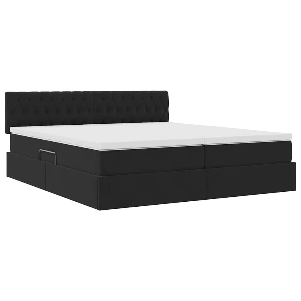 Opslag bed met matras met hoofdeinde Zwart 90 x 200 cm is nu te koop bij PeponiXL, paradijselijk wonen!