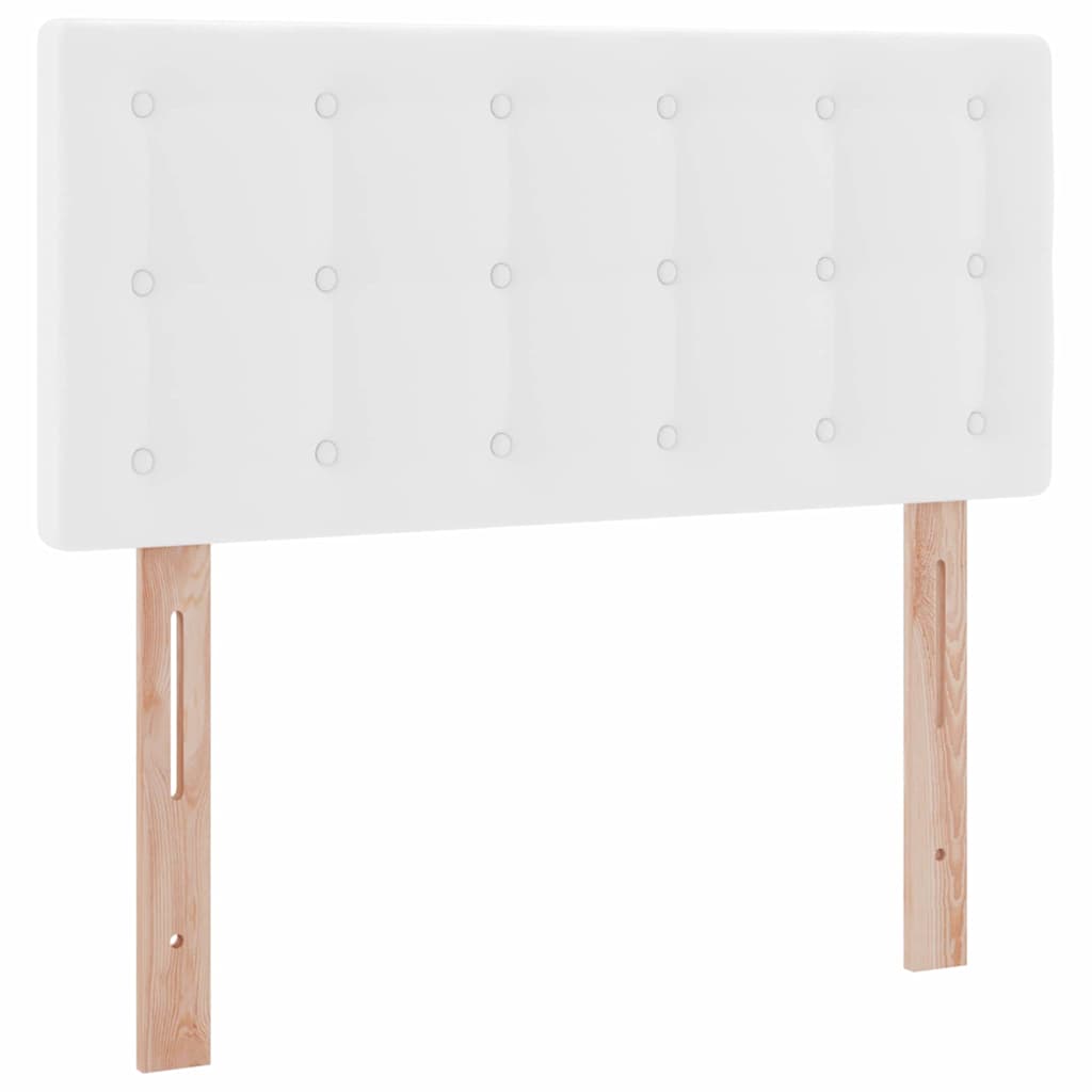 Opbergbed met LED met matras Puur Wit 90 x 200 cm Nep Leer is nu te koop bij PeponiXL, paradijselijk wonen!