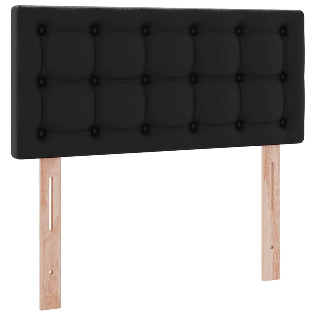 Opbergbed met LED met matras Zwart 100 x 200 cm Nep Leer is nu te koop bij PeponiXL, paradijselijk wonen!