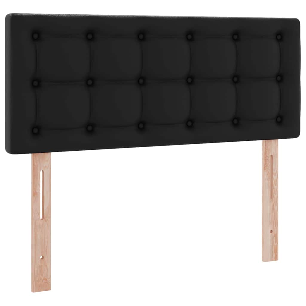 Opbergbed met LED met matras Zwart 120 x 190 cm Nep Leer is nu te koop bij PeponiXL, paradijselijk wonen!