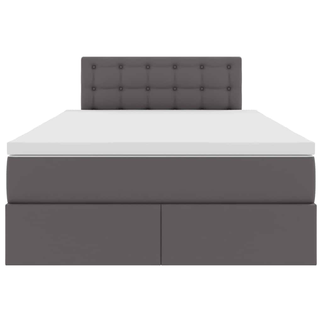 Opbergbed met LED met matras Grijs 120 x 200 cm Nep Leer is nu te koop bij PeponiXL, paradijselijk wonen!