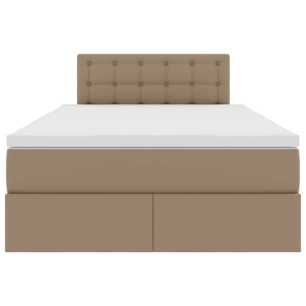 Opbergbed met LED met matras Cappuccino 120 x 200 cm Nep Leer is nu te koop bij PeponiXL, paradijselijk wonen!