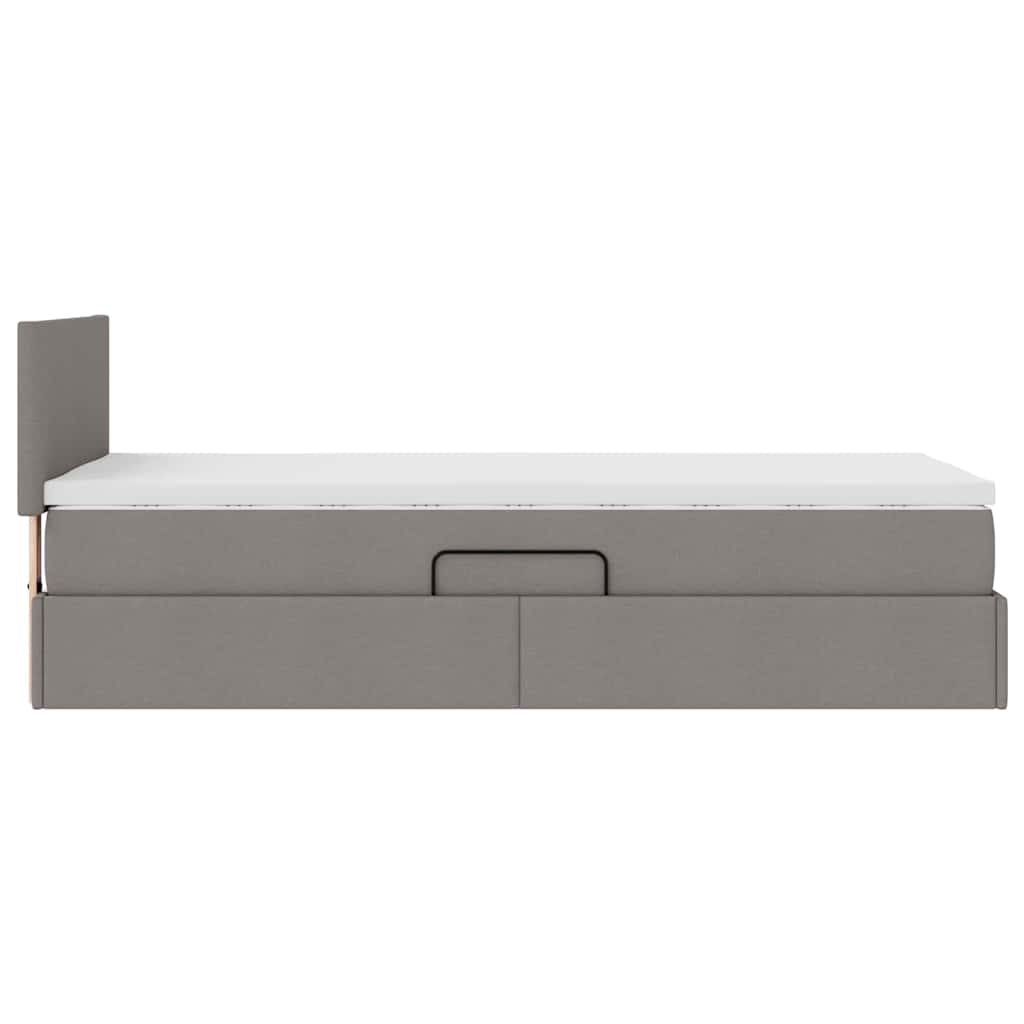 Opbergbed met LED met matras met LED Taupe 90 x 200 cm Stof is nu te koop bij PeponiXL, paradijselijk wonen!