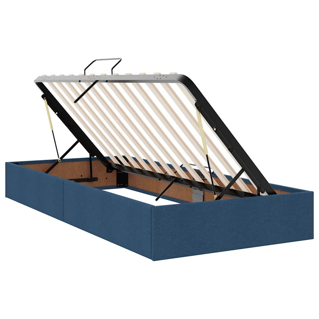 Opbergbed met LED met matras met LED Blauw 100 x 200 cm Stof is nu te koop bij PeponiXL, paradijselijk wonen!