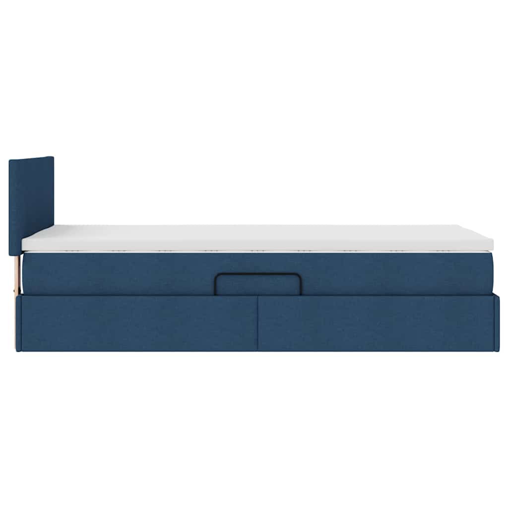 Opbergbed met LED met matras met LED Blauw 100 x 200 cm Stof is nu te koop bij PeponiXL, paradijselijk wonen!