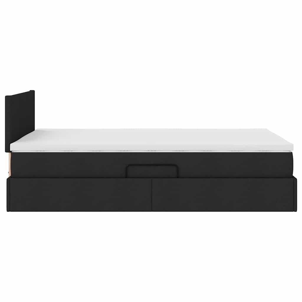 Opbergbed met LED met matras met LED Zwart 120 x 190 cm Stof is nu te koop bij PeponiXL, paradijselijk wonen!