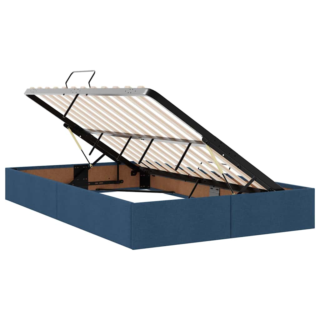 Opbergbed met LED met matras met LED Blauw 120 x 190 cm Stof is nu te koop bij PeponiXL, paradijselijk wonen!