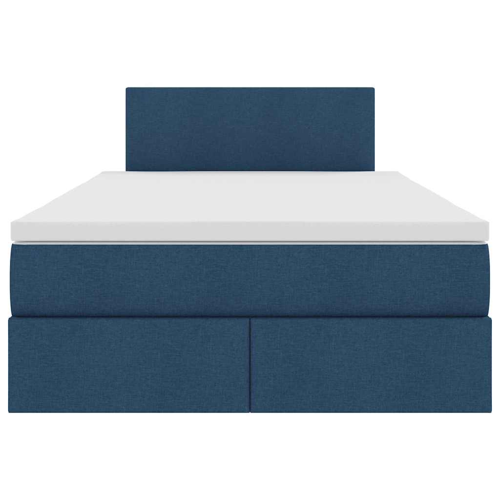 Opbergbed met LED met matras met LED Blauw 120 x 200 cm Stof is nu te koop bij PeponiXL, paradijselijk wonen!