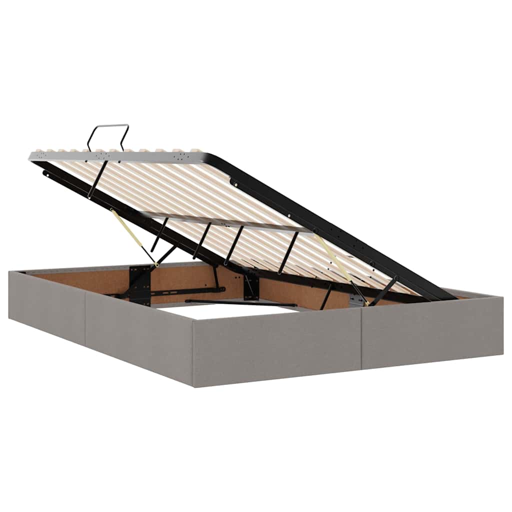 LED Opslagbed met Matras Taupe 140 x 190 cm Stof