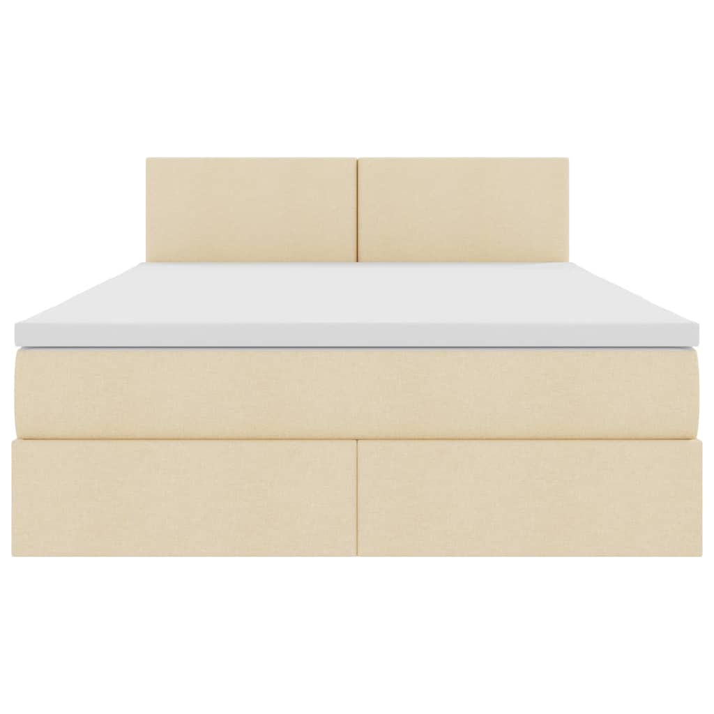 Opbergbed met LED met matras met LED Crème 140 x 200 cm Stof is nu te koop bij PeponiXL, paradijselijk wonen!