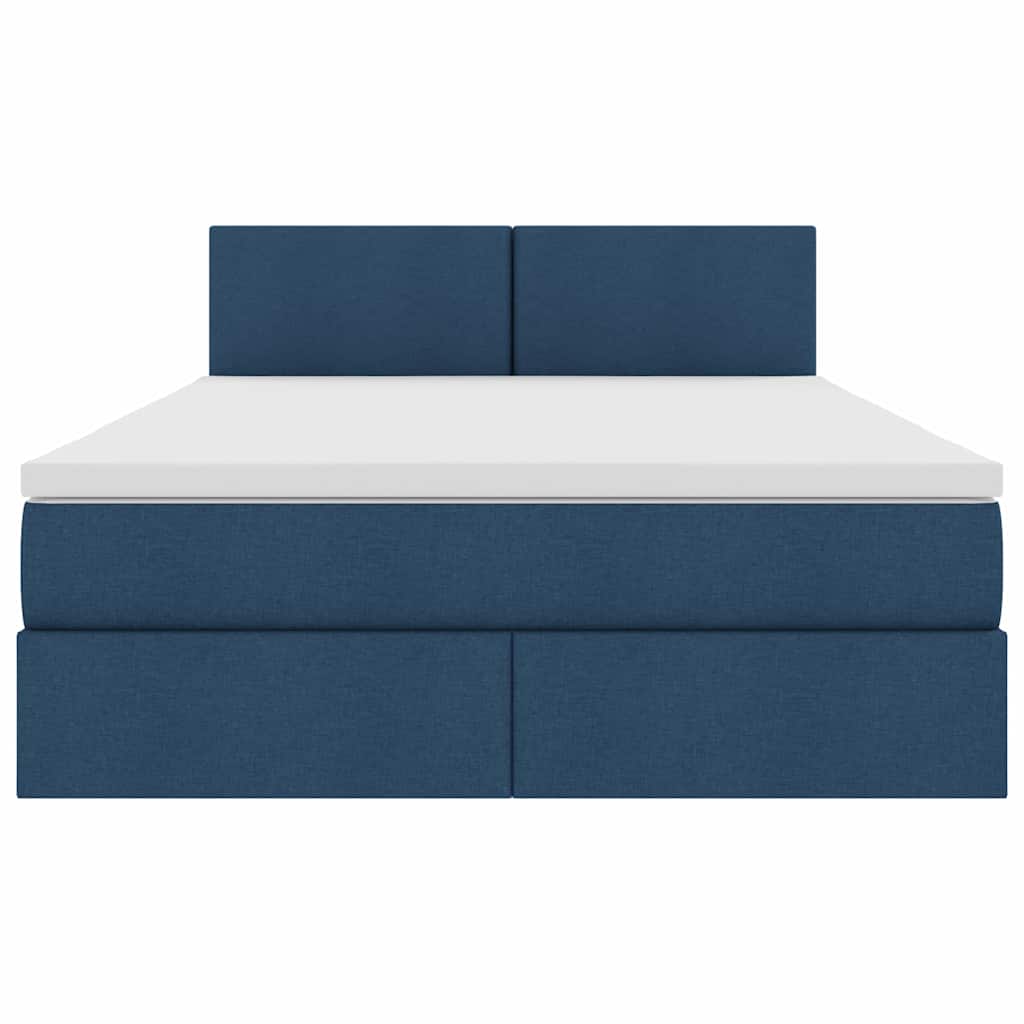 Opbergbed met LED met matras met LED Blauw 140 x 200 cm Stof is nu te koop bij PeponiXL, paradijselijk wonen!