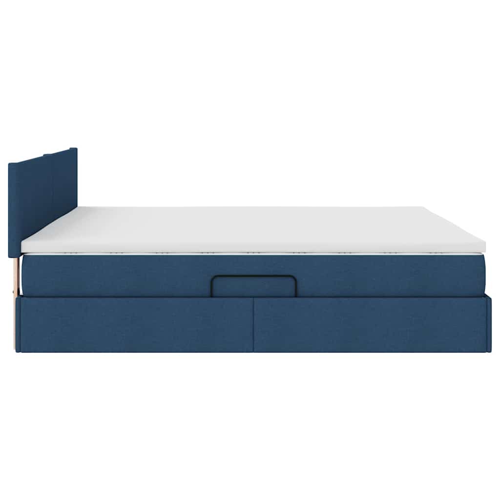 Opbergbed met LED met matras met LED Blauw 160 x 200 cm Stof is nu te koop bij PeponiXL, paradijselijk wonen!