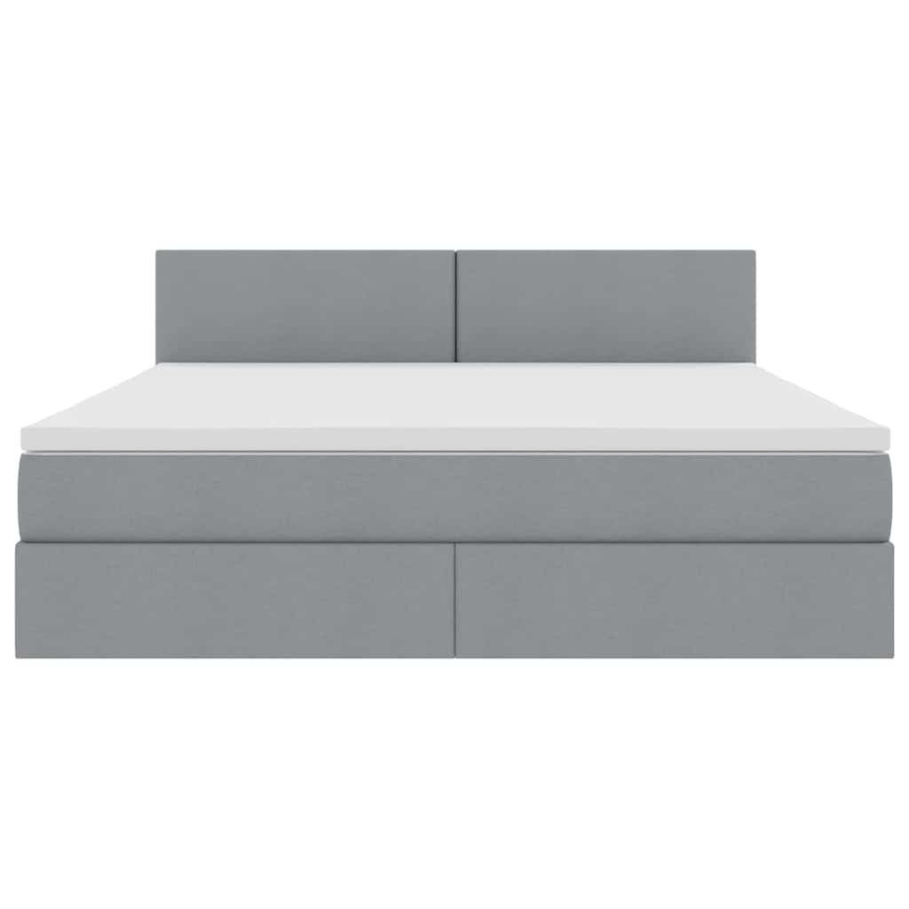 Opbergbed met LED met matras Lichtgrijs 180 x 200 cm Stof is nu te koop bij PeponiXL, paradijselijk wonen!
