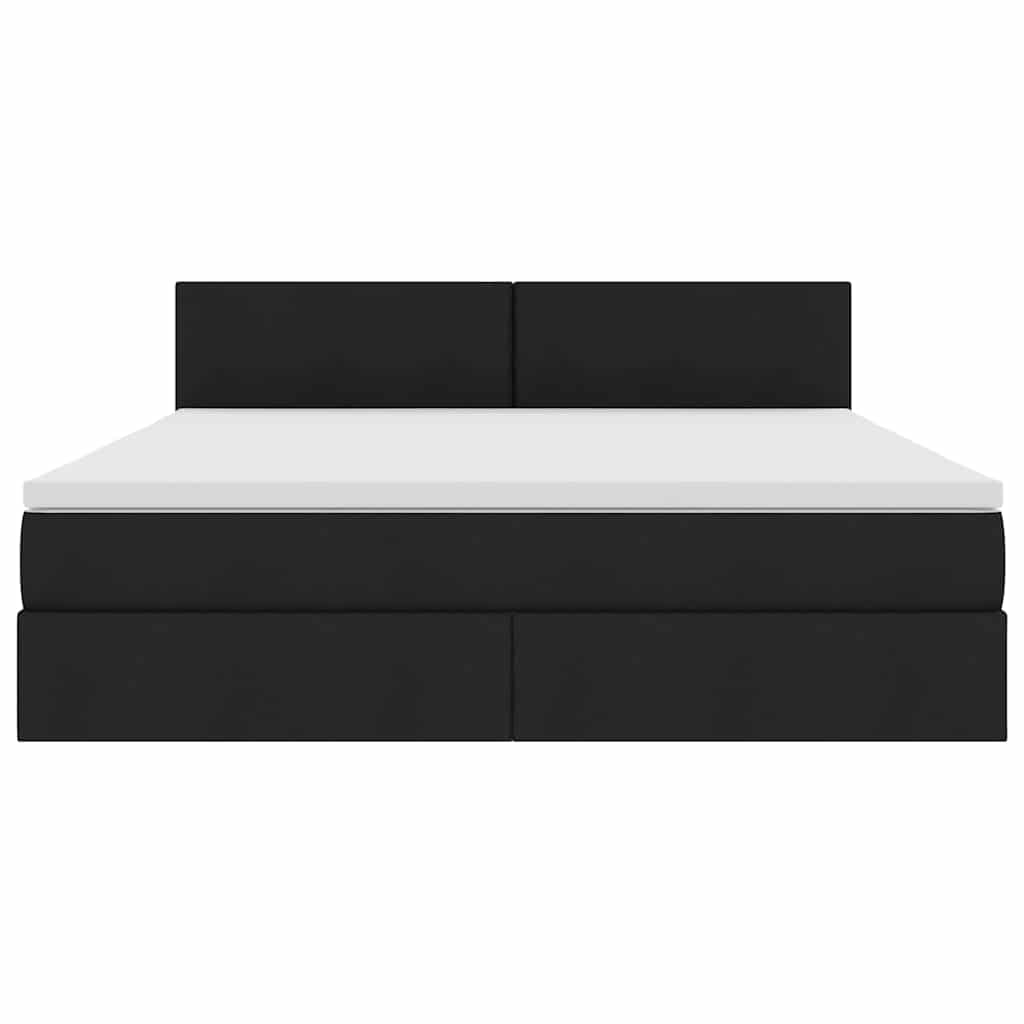 Opbergbed met LED met matras met LED Zwart 180 x 200 cm Stof is nu te koop bij PeponiXL, paradijselijk wonen!