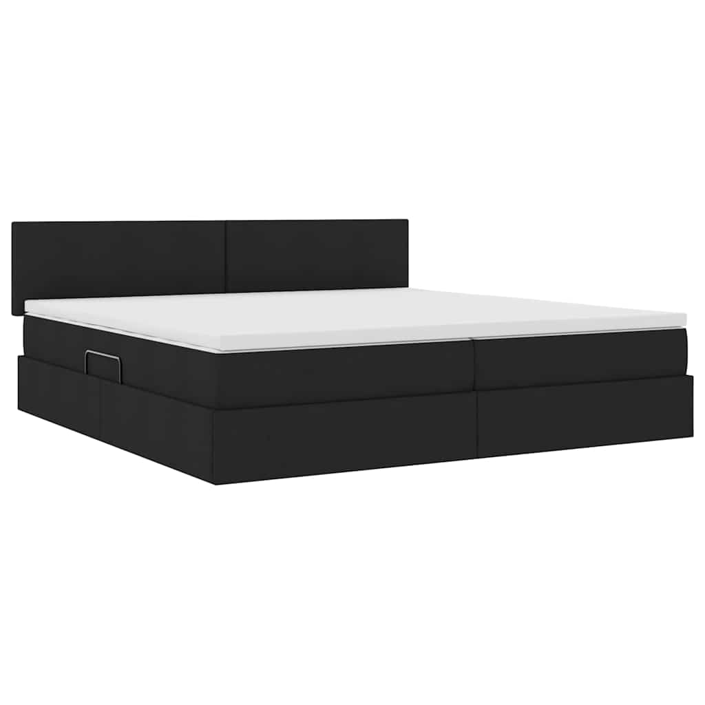 Opbergbed met LED met matras met LED Zwart 200 x 200 cm Stof is nu te koop bij PeponiXL, paradijselijk wonen!