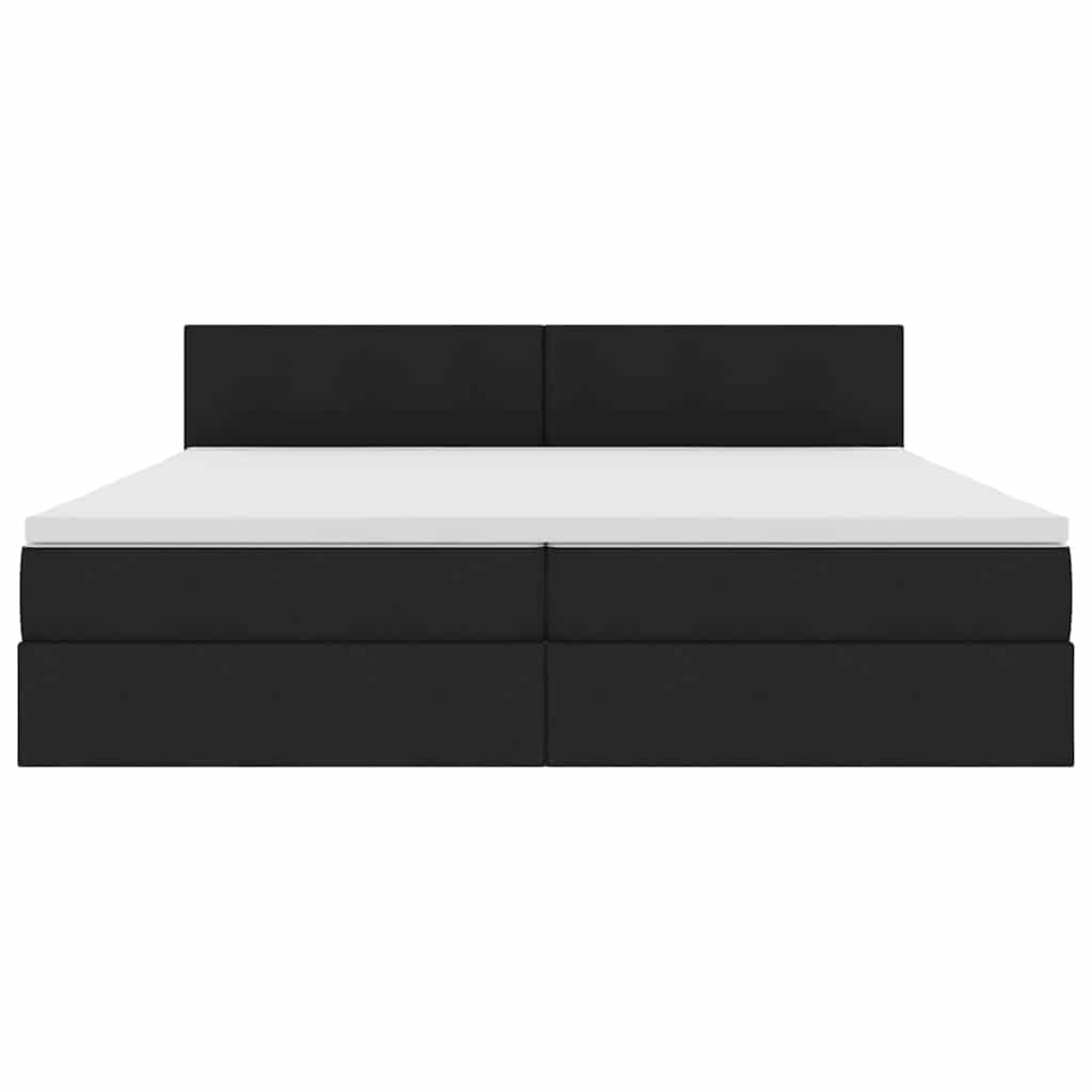 Opbergbed met LED met matras met LED Zwart 200 x 200 cm Stof is nu te koop bij PeponiXL, paradijselijk wonen!