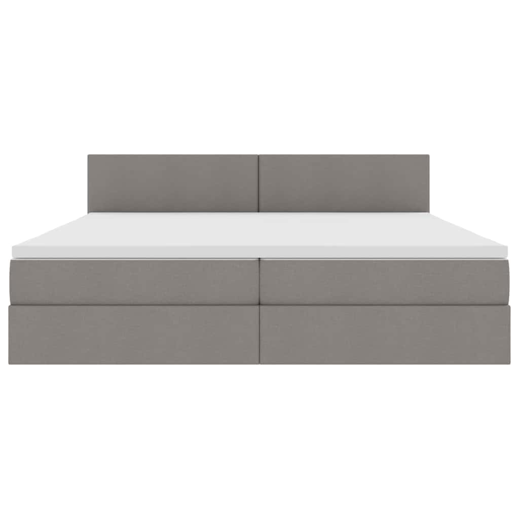 Opbergbed met LED met matras met LED Taupe 200 x 200 cm Stof is nu te koop bij PeponiXL, paradijselijk wonen!