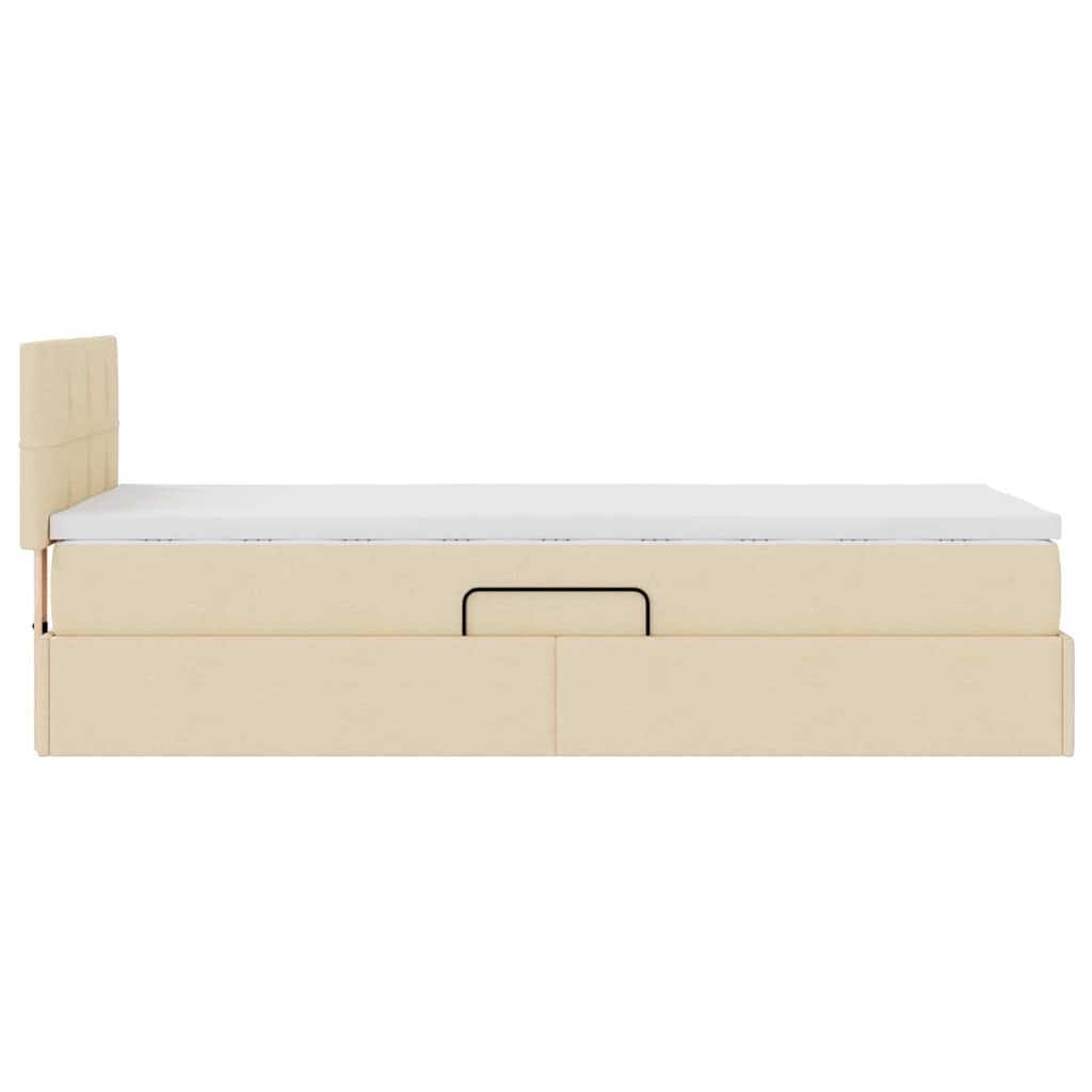 Opbergbed met LED met matras met LED Crème 90 x 190 cm Stof is nu te koop bij PeponiXL, paradijselijk wonen!