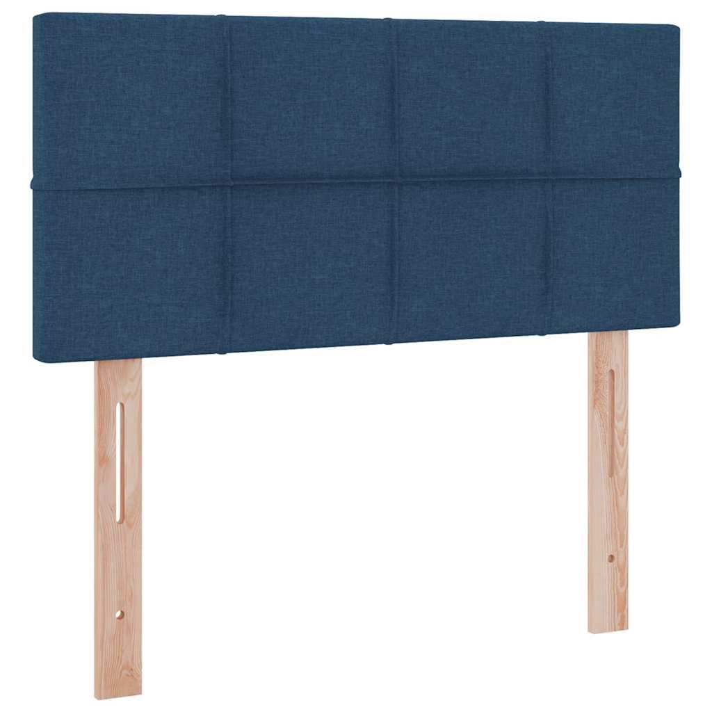 Opbergbed met LED met hoofdeinde Blauw 90 x 190 cm Stof is nu te koop bij PeponiXL, paradijselijk wonen!