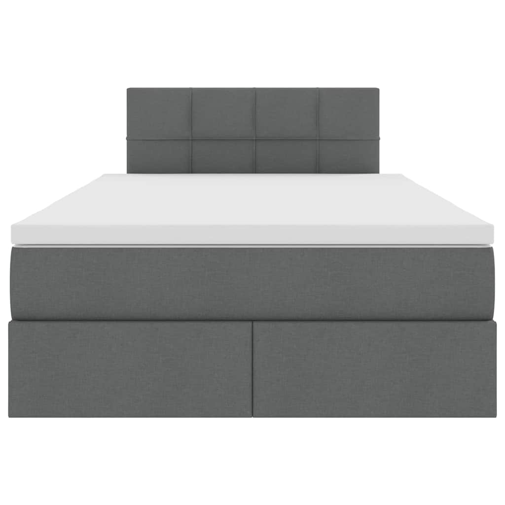 Opbergbed met LED met matras Donkergrijs 120 x 200 cm Stof is nu te koop bij PeponiXL, paradijselijk wonen!