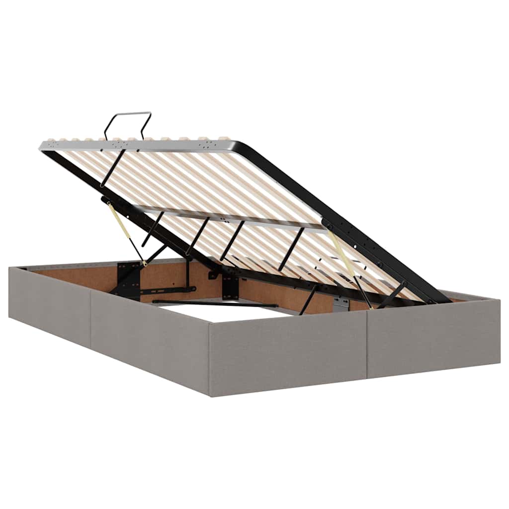 Opbergbed met LED met matras met LED Taupe 120 x 200 cm Stof is nu te koop bij PeponiXL, paradijselijk wonen!