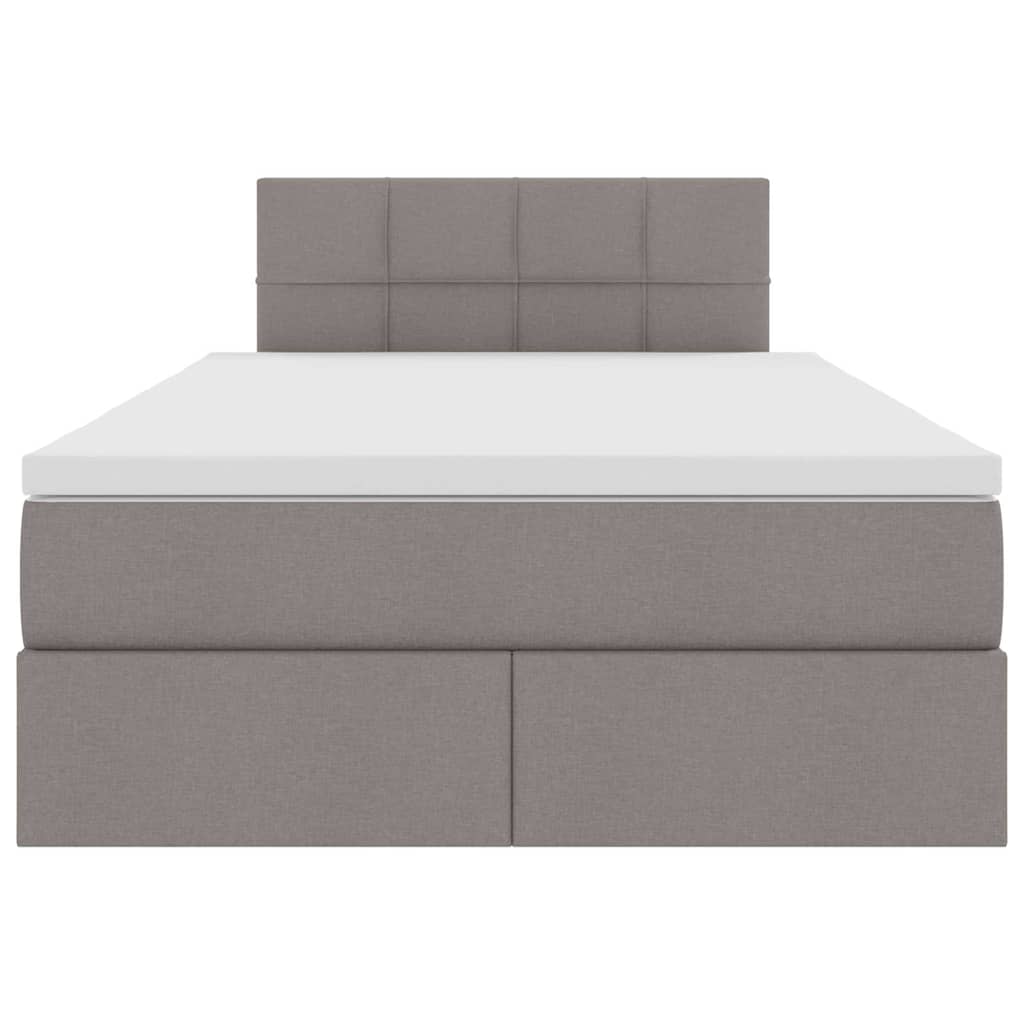 Opbergbed met LED met matras met LED Taupe 120 x 200 cm Stof is nu te koop bij PeponiXL, paradijselijk wonen!