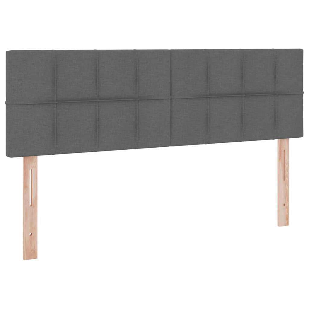 Opbergbed met LED met matras Donkergrijs 140 x 190 cm Stof is nu te koop bij PeponiXL, paradijselijk wonen!