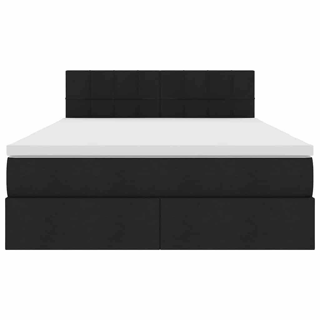 Opbergbed met LED met matras met LED Zwart 140 x 190 cm Stof is nu te koop bij PeponiXL, paradijselijk wonen!