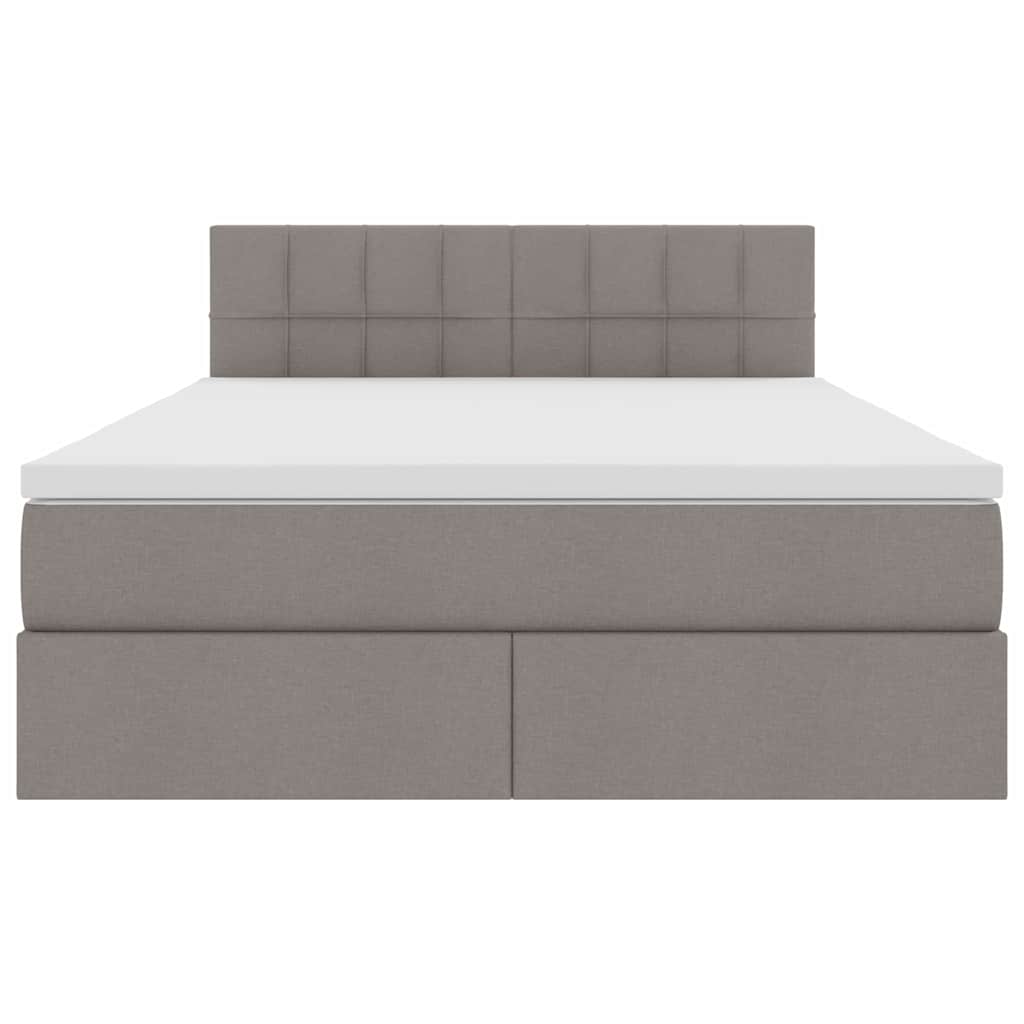 Opbergbed met LED met matras met LED Taupe 140 x 190 cm Stof is nu te koop bij PeponiXL, paradijselijk wonen!