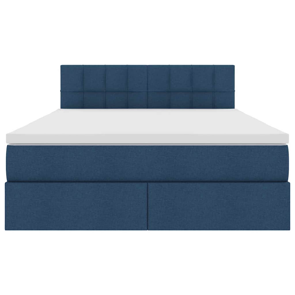 Opbergbed met LED met matras met LED Blauw 140 x 190 cm Stof is nu te koop bij PeponiXL, paradijselijk wonen!