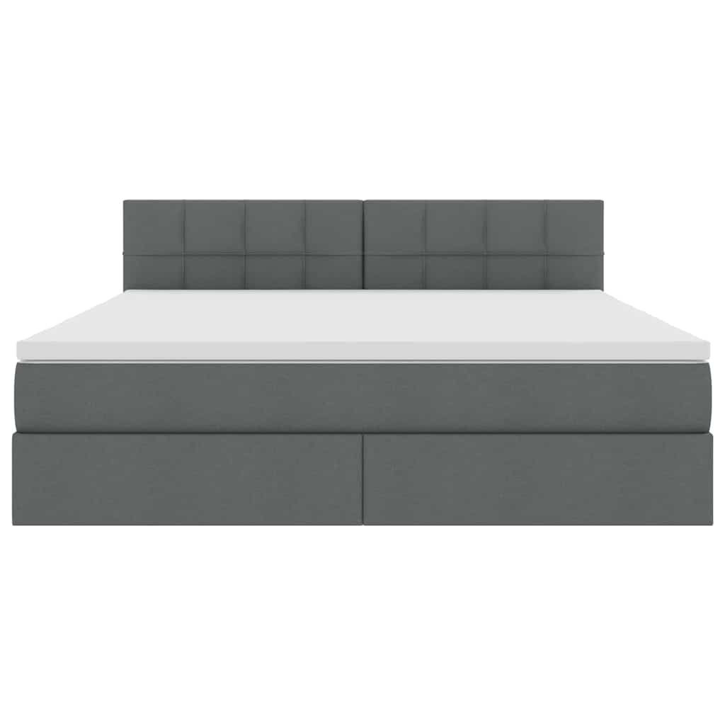 Opbergbed met LED met matras Donkergrijs 160 x 200 cm Stof is nu te koop bij PeponiXL, paradijselijk wonen!