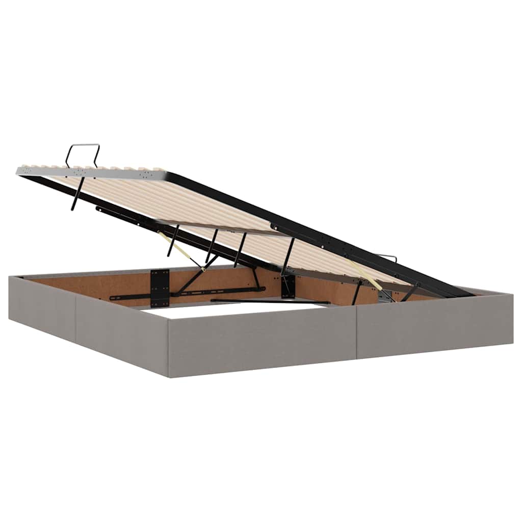 Opbergbed met LED met matras met LED Taupe 180 x 200 cm Stof is nu te koop bij PeponiXL, paradijselijk wonen!