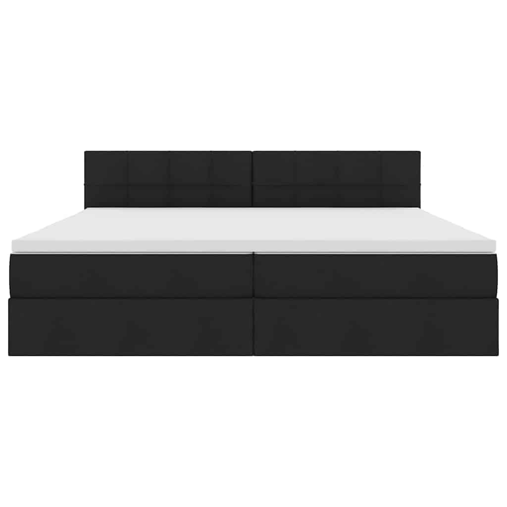 Opbergbed met LED met matras met LED Zwart 200 x 200 cm Stof is nu te koop bij PeponiXL, paradijselijk wonen!