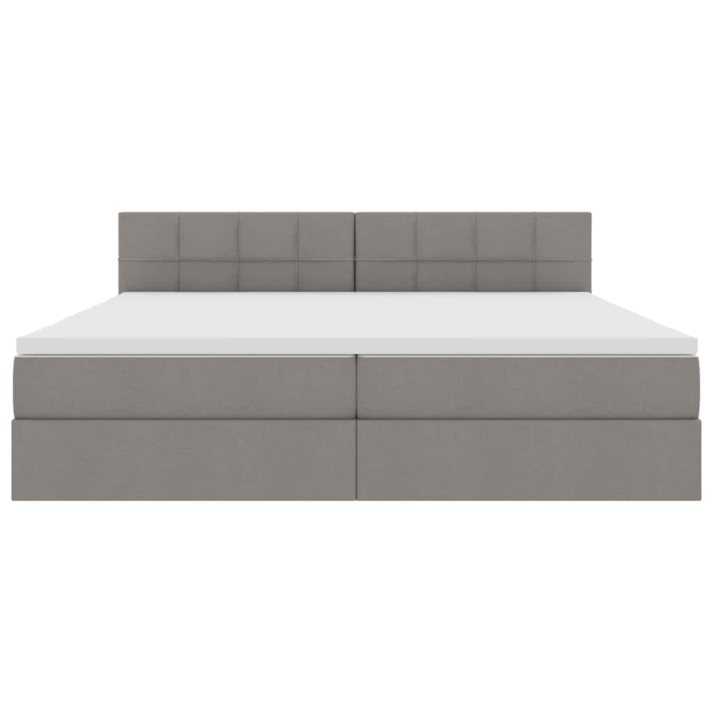 Opbergbed met LED met matras met LED Taupe 200 x 200 cm Stof is nu te koop bij PeponiXL, paradijselijk wonen!