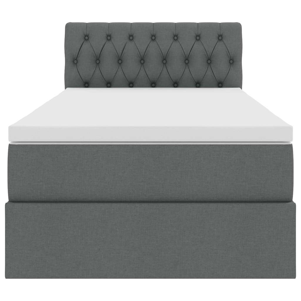 Opbergbed met LED met matras Donkergrijs 90 x 200 cm Stof is nu te koop bij PeponiXL, paradijselijk wonen!