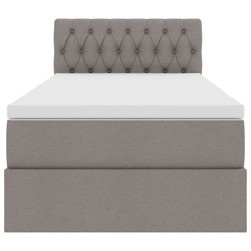 Opbergbed met LED met matras met LED Taupe 90 x 200 cm Stof is nu te koop bij PeponiXL, paradijselijk wonen!