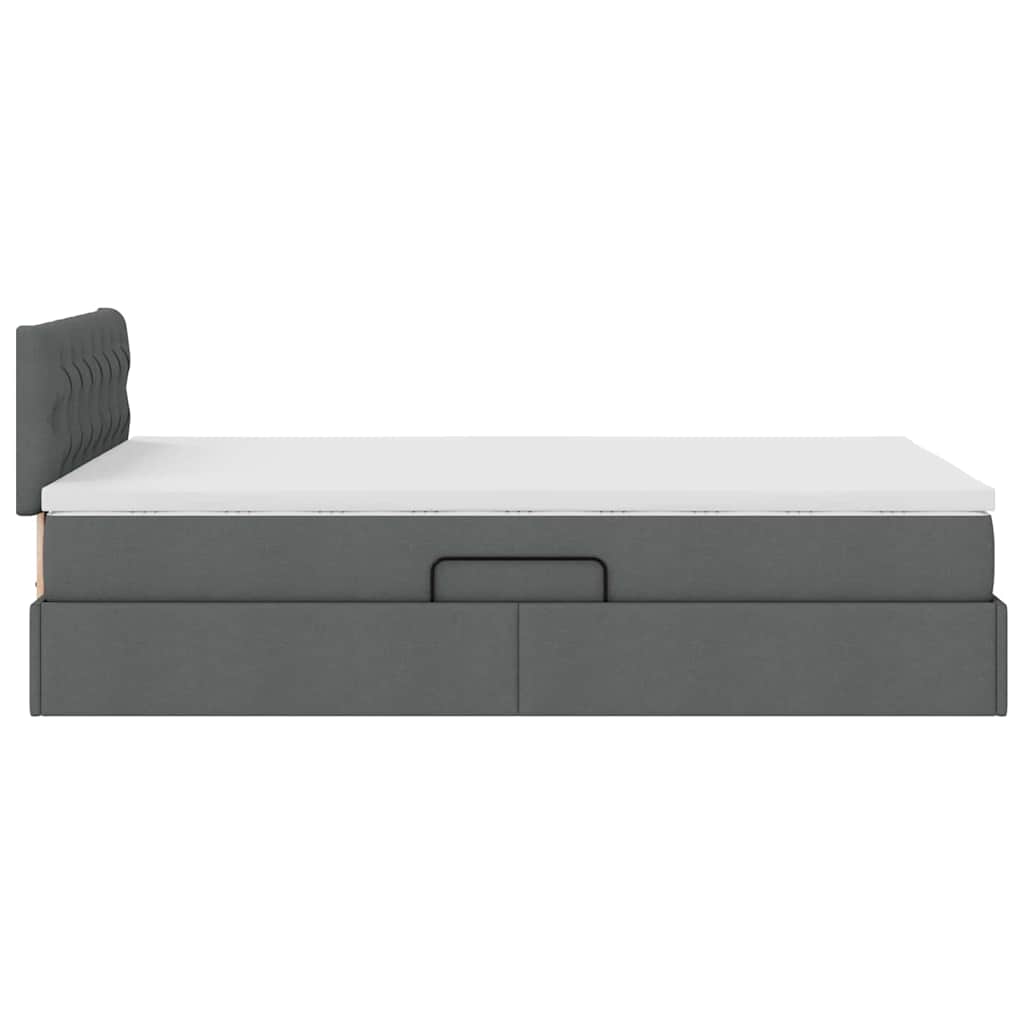 Opbergbed met LED met matras Donkergrijs 120 x 200 cm Stof is nu te koop bij PeponiXL, paradijselijk wonen!