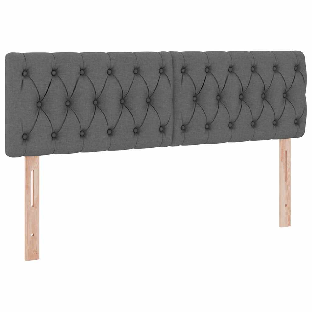 Opbergbed met LED met matras Donkergrijs 140 x 190 cm Stof is nu te koop bij PeponiXL, paradijselijk wonen!